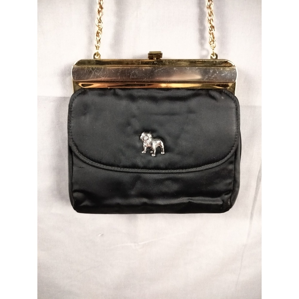 Charisma Make Well Mack Truck Vintage 60's Handbag Black Nylon Bulldog Kiss Lock
